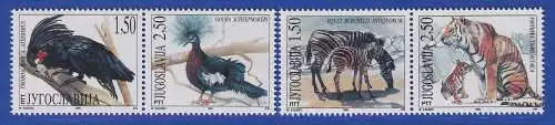 Jugoslawien 1996  Fauna: 60 Jahre Tierpark in Belgrad Mi.-Nr. 2787-2790 ** / MNH