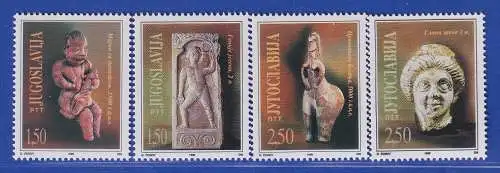 Jugoslawien 1996  Archäologische Funde aus Museen Mi.-Nr. 2799-2802 ** / MNH