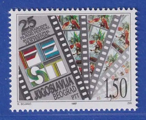 Jugoslawien 1997 25. Internationales Filmfestival, Belgrad Mi.-Nr. 2808 ** / MNH