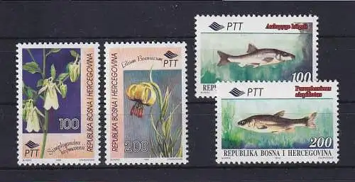 Bosnien-Herzegowina 1995 Flora und Fauna Mi.-Nr. 28-31 Satz kpl. ** 