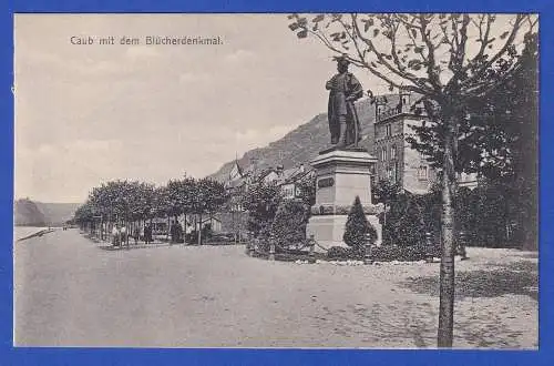 Alte AK ca. 1906 Kaub am Rhein mit Blücher-Denkmal  ungelaufen