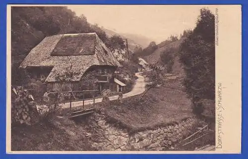 Alte AK Dorfstraße im Schwarzwald (Schwarzwald-Idylle)  ungelaufen