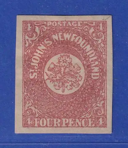 Kanada Neufundland 1862 Rose/Distel/Kleeblatt 4 P Mi.-Nr. 12y ungebraucht *