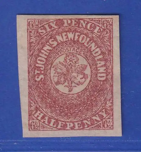 Kanada Neufundland 1862 Rose/Distel/Kleeblatt 6 1/2 P Mi.-Nr. 14y ungebraucht *