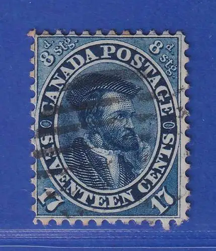 Kanada 1859 Jacques Cartier 17 Cents Mi.-Nr. 15c mit Patina, gestempelt