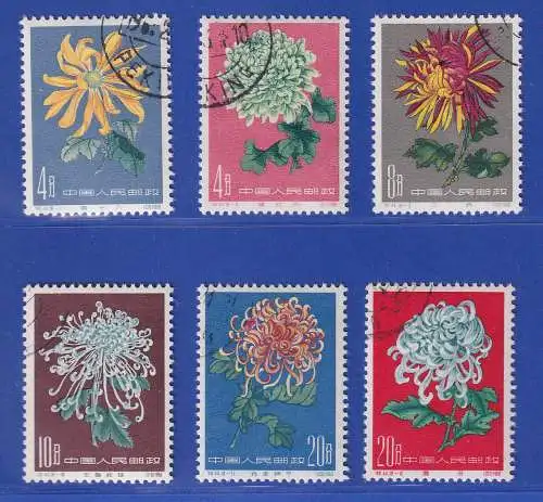 VR China 1961 Chrysanthemen  Mi.-Nr. 583-588 gestempelt / used with full gum