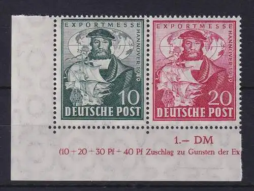 Bizone 1949 Exportmesse Hannover Mi.-Nr. 103-104 ZSD aus Block 1 postfrisch **