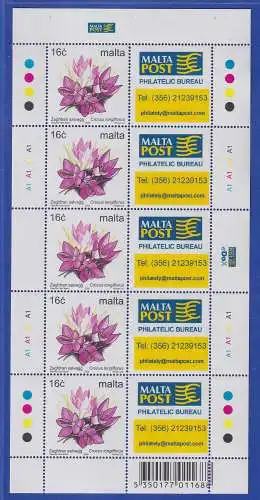 Malta 2005 Krokus Mi.-Nr. 1102 IIC Kleinbogen mit Reklamefeldern postfrisch **