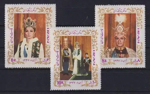 Iran 1968 Krönung Schah Reza Pahlevi Mi.-Nr. 1400-1402 postfrisch **