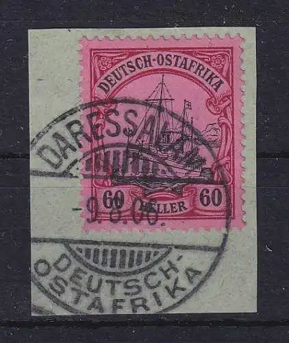 Deutsch-Ostafrika 1906 Kaiseryacht 60 H Mi.-Nr. 29 O DARESSALAM auf Briefsstück