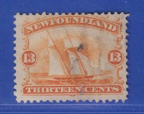 Kanada Neufundland 1865 Segelschiff 13 Cents Mi.-Nr. 20x gestempelt