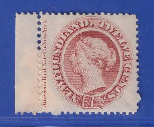 Kanada Neufundland 1870 Queen Victoria 12 Cents Mi.-Nr. 19y Randstück ungebr. *