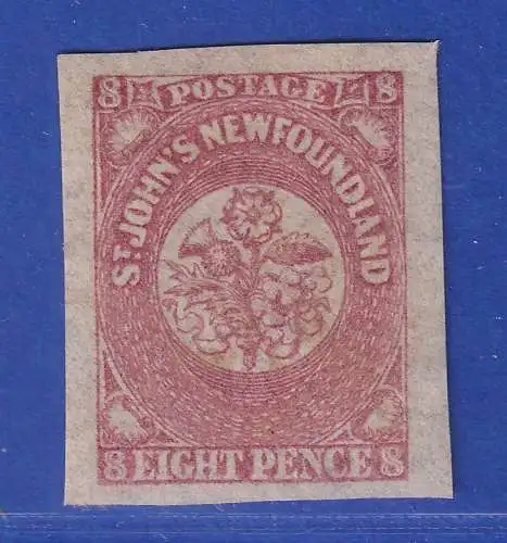 Kanada Neufundland 1862 Heraldische Blumen 8 Pence Mi.-Nr. A14y (*)