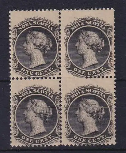 Kanada Nova Scotia 1860 Victoria 1 Cent Mi.-Nr. 5xa Viererblock postfr. ** / MNH