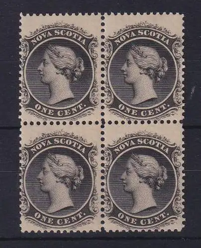 Kanada Nova Scotia 1860 Victoria 1 Cent Mi.-Nr. 5xa  4er-Block postfr. ** / MNH