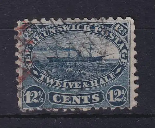 Kanada New Brunswick 1860 Dampfschiff 12 1/2 Cent Mi.-Nr. 8 mit Rost-O