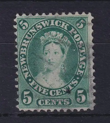 Kanada New Brunswick 1860 Queen Victoria 5 Cents Mi.-Nr. 6a mit Strahlen-O