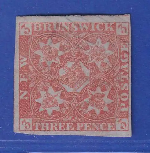 Kanada New Brunswick 1851 Krone/Heraldische Blumen 3 P Mi.-Nr. 1 gestempelt