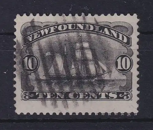 Kanada Neufundland 1887 Segelschiff 10 C Mi.-Nr. 39 mit Rost-O