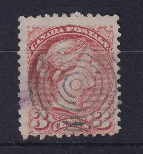 Kanada 1872 Queen Victoria 3 Cent Mi.-Nr. 28bA mit Mehrring-O