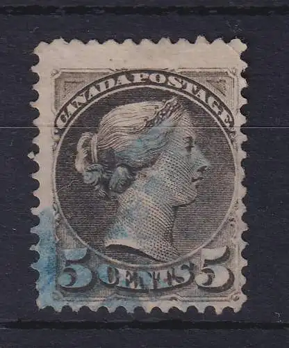 Kanada 1876 Queen Victoria 5 Cent Mi.-Nr. 29aA blau gestempelt