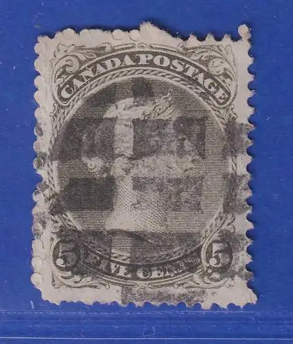 Kanada 1875 Queen Victoria 5 Cents Mi.-Nr. 21C mit Punktrost-O