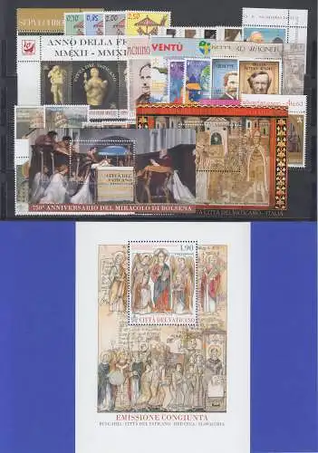 Vatikan Papst Franziskus ganzer Jahrgang 2013 komplett postfrisch ** / MNH 