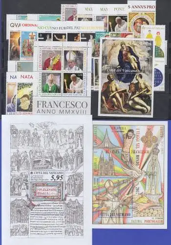 Vatikan Papst Franziskus ganzer Jahrgang 2018 komplett postfrisch ** / MNH 