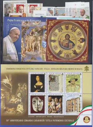 Vatikan Papst Franziskus ganzer Jahrgang 2019  postfrisch ** / MNH (ohne 1961)