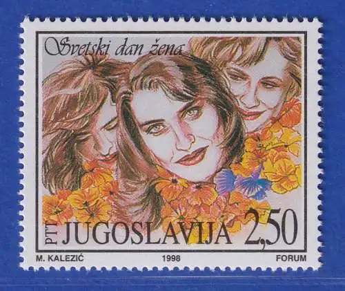 Jugoslawien 1998  Internationaler Frauentag.  Mi.-Nr. 2853 ** / MNH
