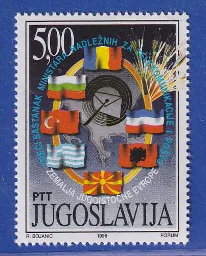 Jugoslawien 1998  Treffen der südosteurop. Postminister Mi.-Nr.2894 ** / MNH