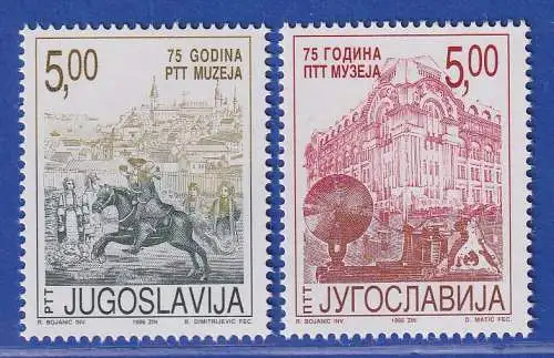 Jugoslawien 1998  75 Jahre Post- und Fernmeldemuseum Mi.-Nr.2896-97 ** / MNH