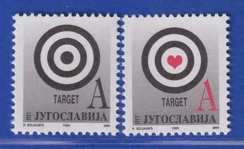 Jugoslawien 1999  Freimarken: Zielscheibe. Mi.-Nr. 2906-2907 ** / MNH