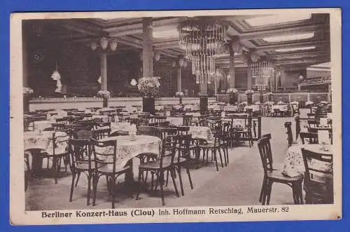 Alte AK Berlin Konzerthaus CLOU 1926 gel. nach Konstanz