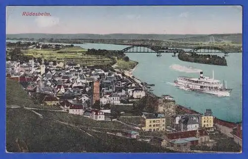 Alte AK Rüdesheim am Rhein 1929 gel. nach Konstanz