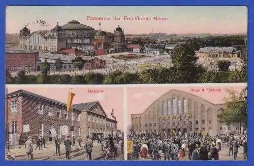 Alte Bildpostkarte Frankfurt/Main Messegelände 1925 gel. nach Duisburg