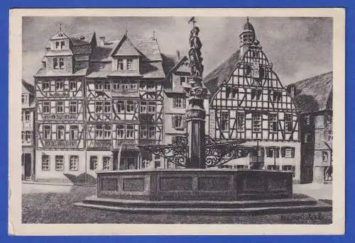 Alte AK Butzbach (Hessen) Marktplatz 1930 gel. nach Konstanz