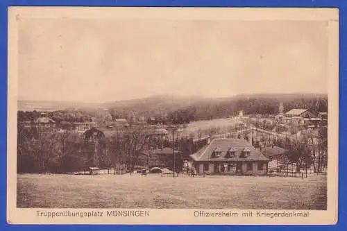 Alte AK Münsingen (Schwäb. Alb) Truppenübungsplatz 1931 gel. nach Konstanz