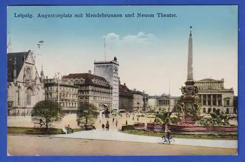 Alte AK Leipzig Augustusplatz Neues Theater 1937 gel. nach Konstanz