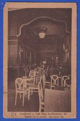 Alte Bildpostkarte Berlin Café Aida 1924 gel. nach Duisburg