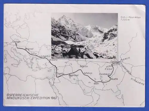 Bildpostkarte Österreichische Hindukusch-Expedition O KABUL nach Konstanz 1963