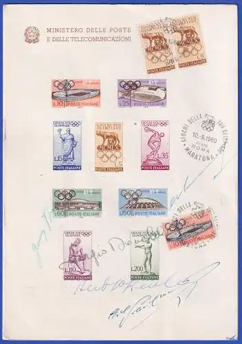 Italien 1960 Olympiade Rom Heft mit Sonderdrucken und Unterschriften