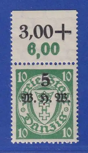 Danzig 1934 Winterhilfswerk 10+5 Pfg Mi.-Nr. 238 Oberrandstück ** gp. GRUBER BPP