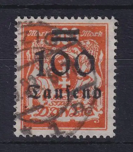 Danzig 1923 Aufdruck 100 Tausend Mark Mi.-Nr. 159 gestempelt gpr. INFLA