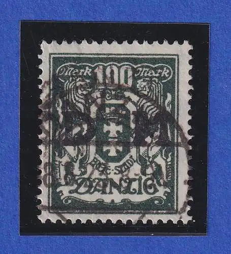 Danzig 1923 Dienstmarke 100 Mark Mi.-Nr. 37 O DANZIG Attest GRUBER BPP