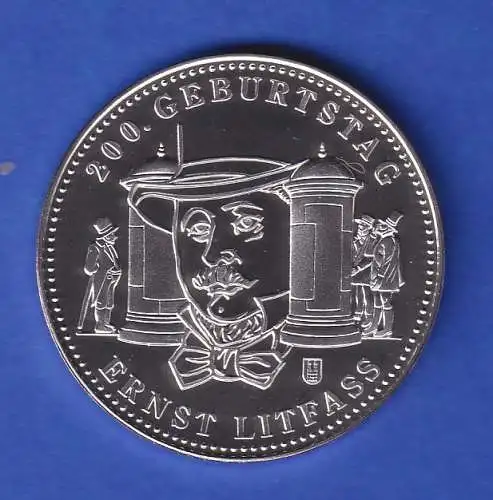 Medaille 2016 Ernst Litfass 200. Geburtstag Kupfer versilbert PP