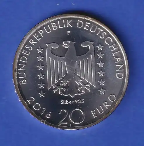 20-Euro-Gedenkmünze Deutschland 2016 Nelly Sachs 18g/Ag 925