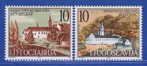 Jugoslawien 2000  Klöster in Fruska Gora  Mi.-Nr. 2959-2960 ** / MNH