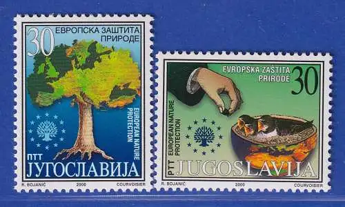 Jugoslawien 2000  Europäischer Naturschutz Mi.-Nr. 2973-74** / MNH