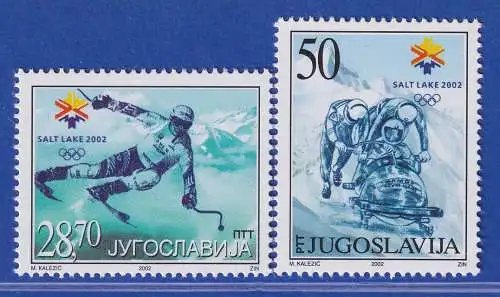 Jugoslawien 2002  Winter-Olympiade Salt Lake City  Mi.-Nr. 3058-59 ** / MNH